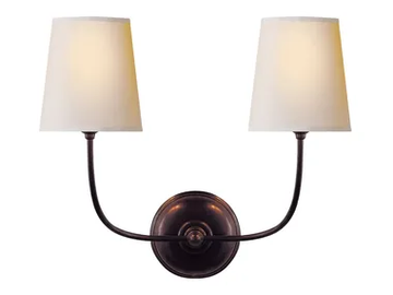 VENDOME - Double Sconce in Bronze with Natural Paper Shades by Visual Comfort Europe - view 2